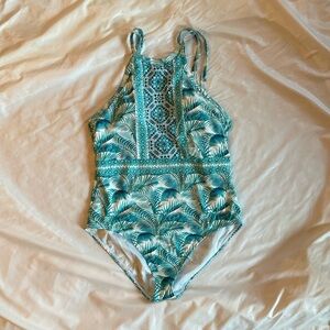 Tommy Bahama Aqua and White Swimwear